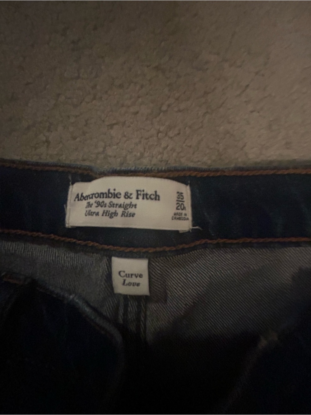 Abercrombie High Rise Straight Leg Dark Blue Jeans - Picture 3 of 5